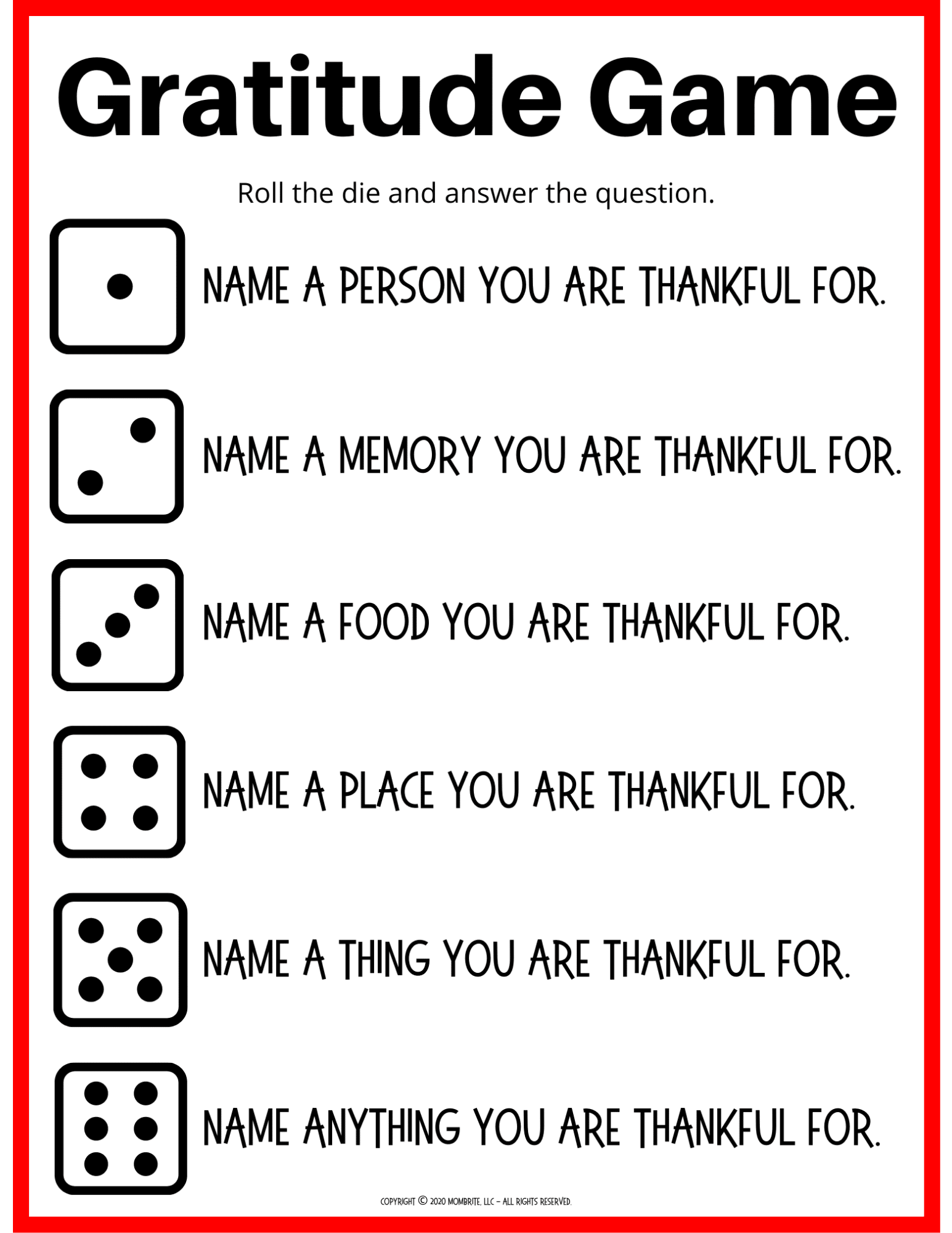 Free Gratitude Game