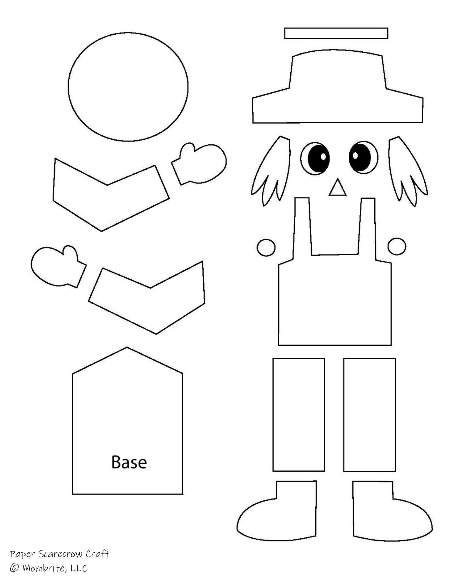 Free Paper Scarecrow Craft Template