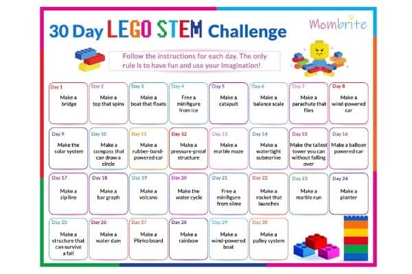 Free LEGO STEM Calendar