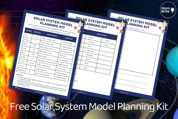 Free Solar System Model Planning Kit