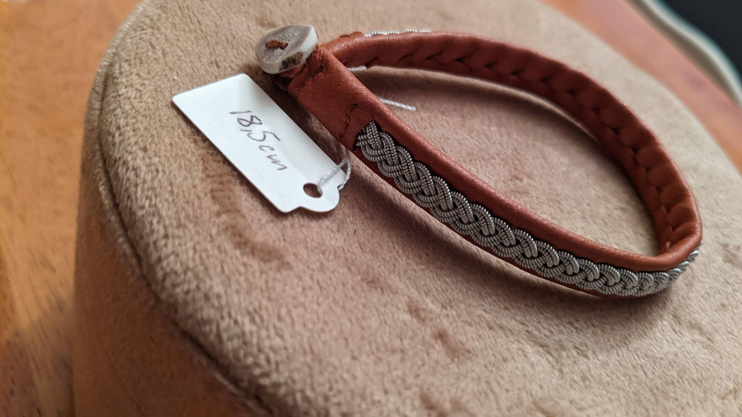 Pewter Bracelet - Brown 18,5