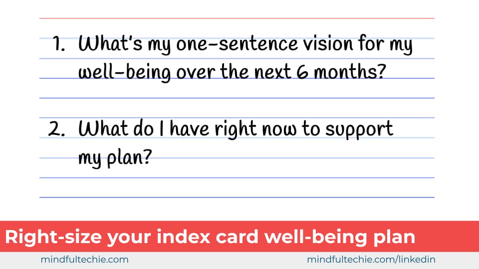Graphic: Index Card Well-Being Plan