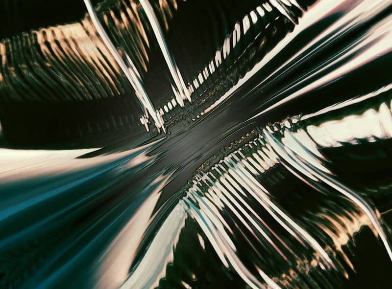 Abstract liquid metal surface with flowing reflective ridges and dark shadows