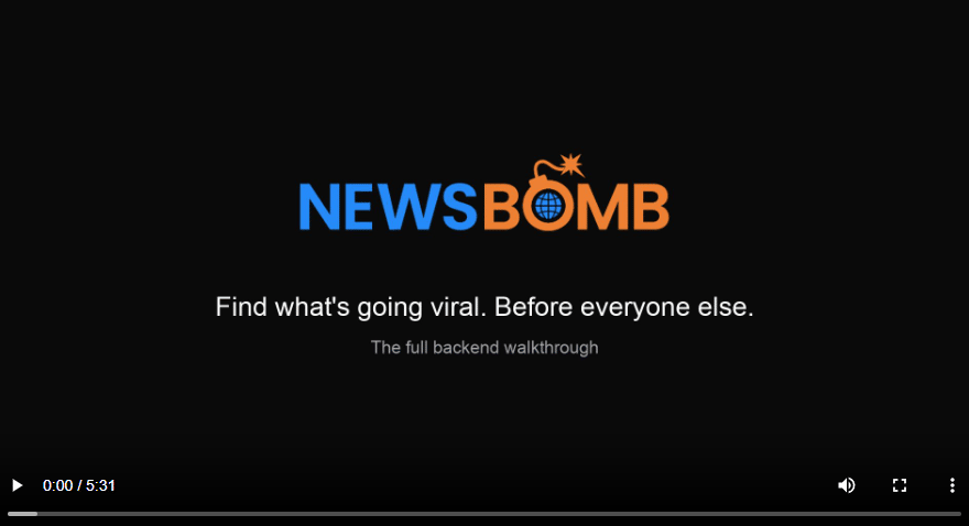 NewsBomb publishing intelligence dashboard overview