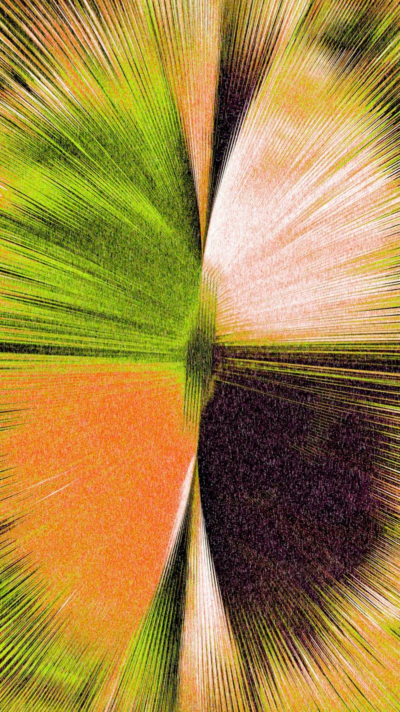 Abstract, textured image featuring radial lines.
