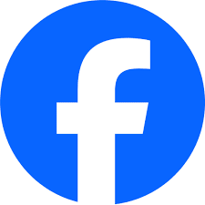 Blue circle with a white lowercase "f" character, representing the Facebook logo.