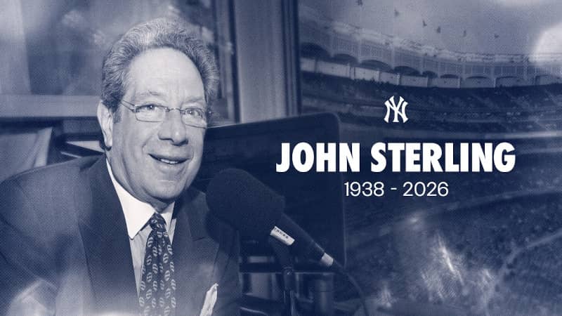 A graphic from a Yankees' tribute to John Sterling. (New York Yankees on YouTube.)