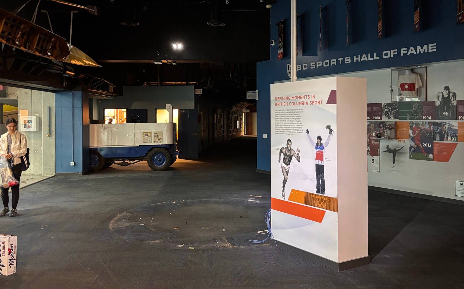 An image of the necessary moving of materials around the FIFA-forced temporary closure of the BC Sports Hall of Fame, from curator Jason Beck. (@JasonBeck82 on X.)