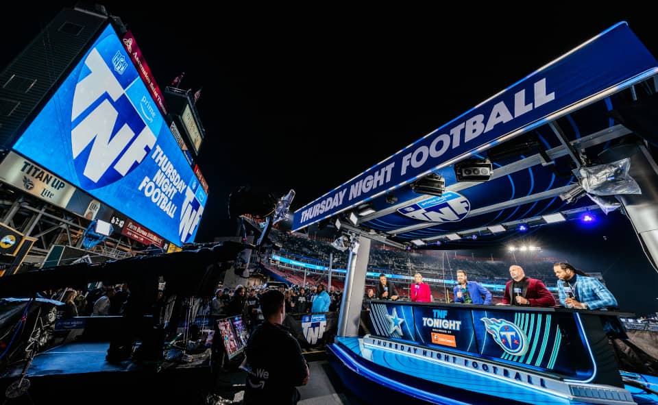 A Thursday Night Football broadcast from December 29, 2022. (Kit Karzen/Prime Video.)