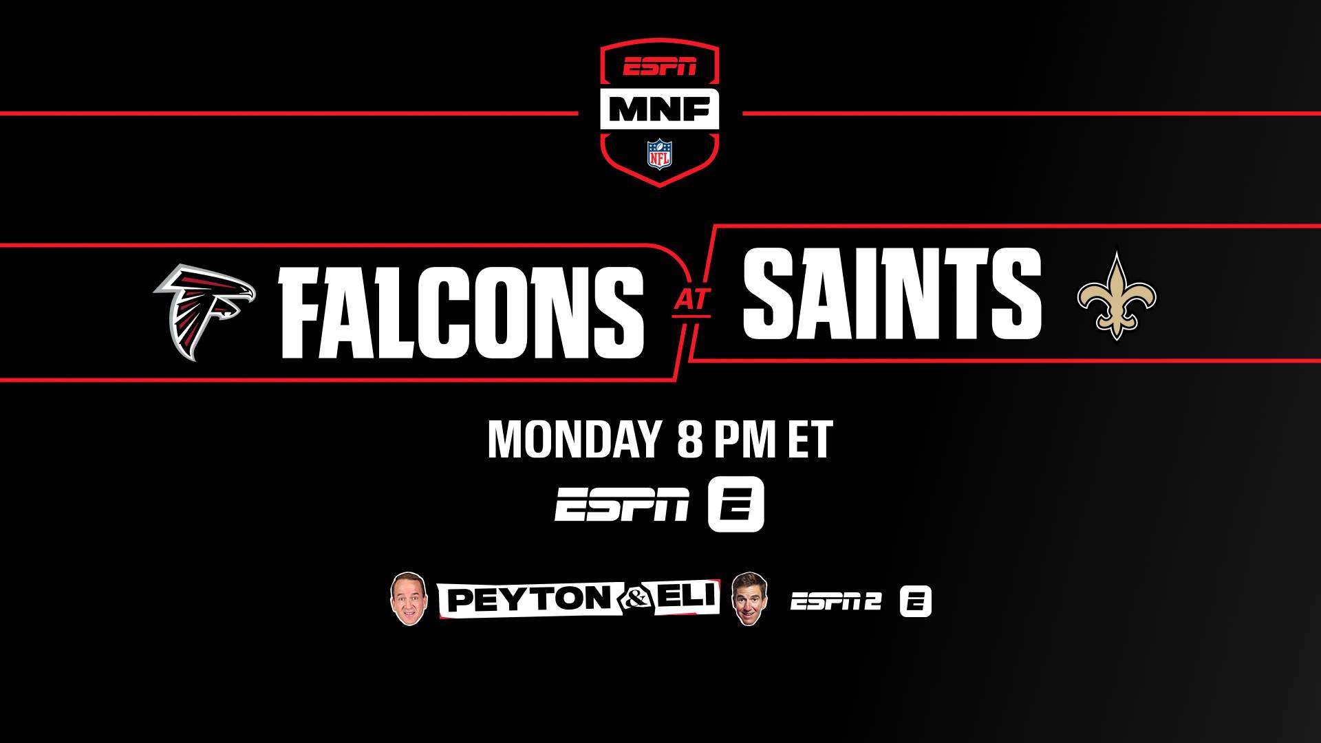 An ESPN graphic for Falcons-Saints. (ESPN Press Room.)