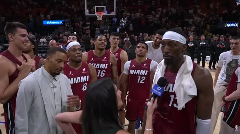 Bam Adebayo interviewed on FanDuel Sports Network Sun after his 83-point game.