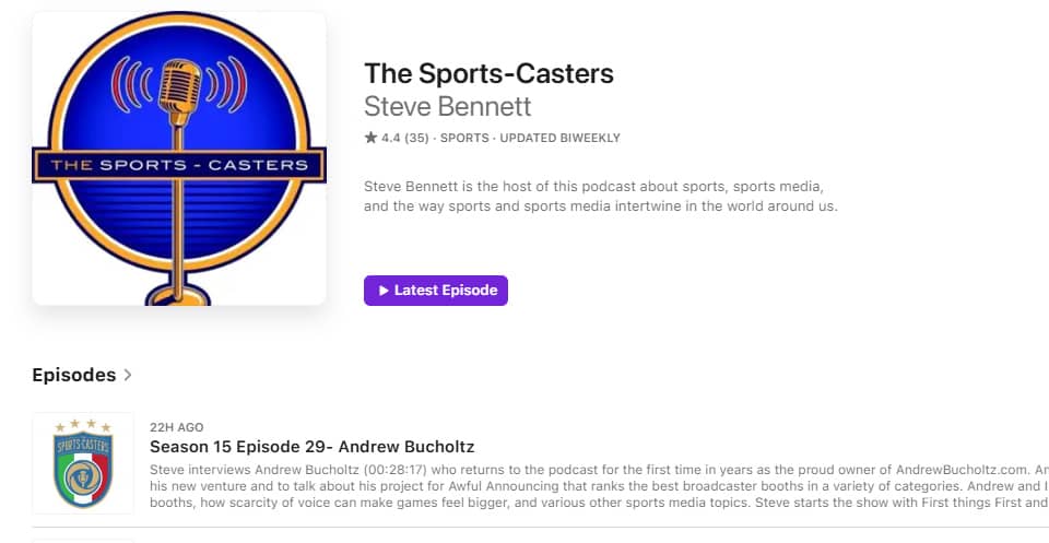 A logo for "The Sports-Casters" podcast.