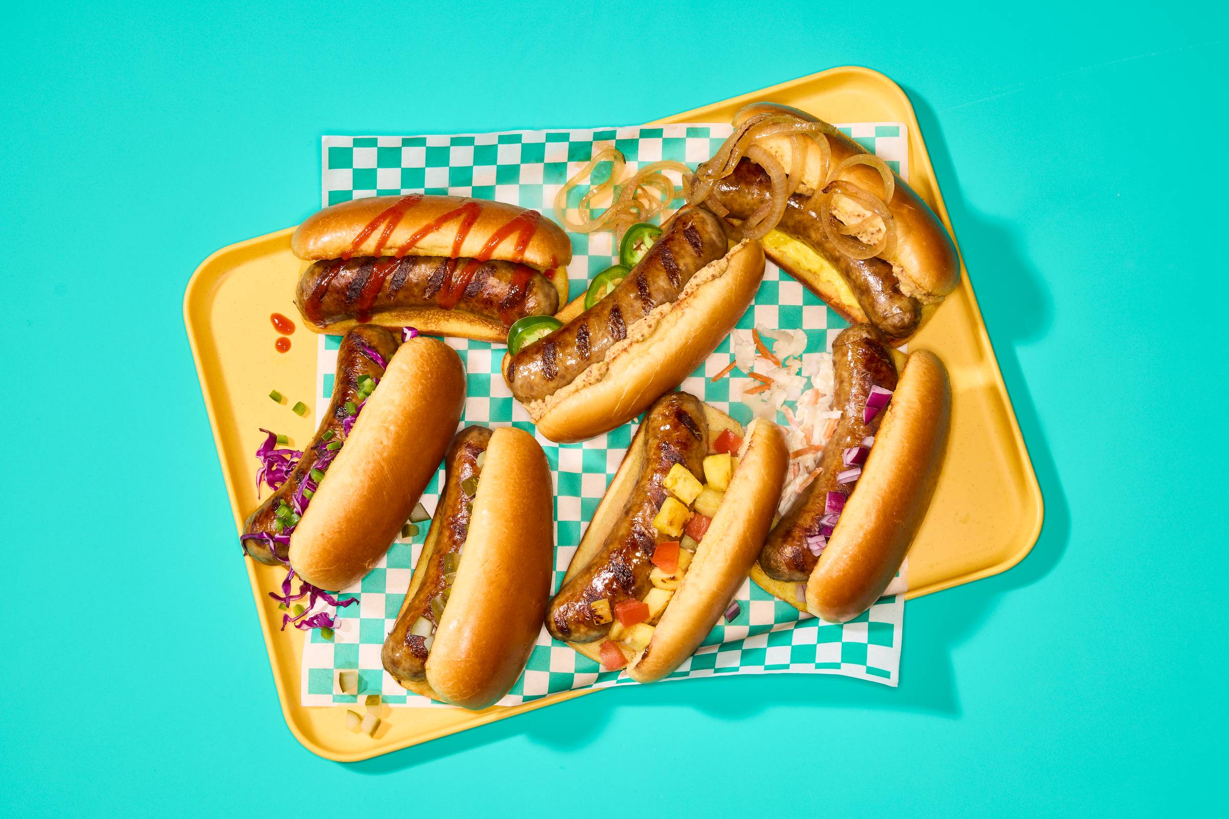 Johnsonville sausages on buns. (Johnsonville.)