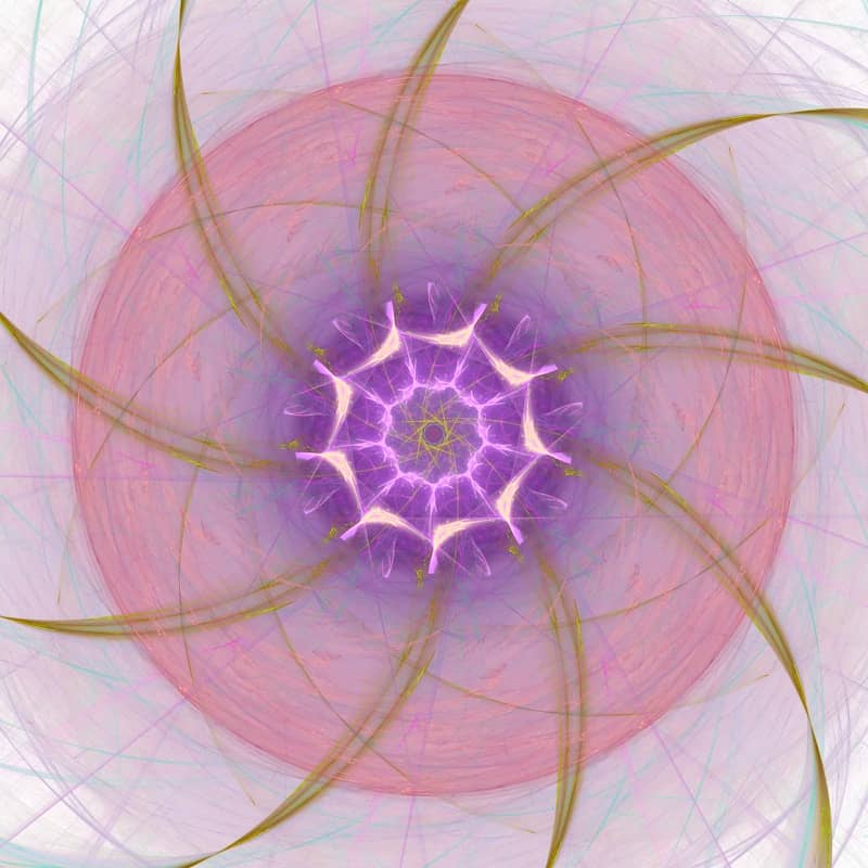 An abstract, colorful fractal design.