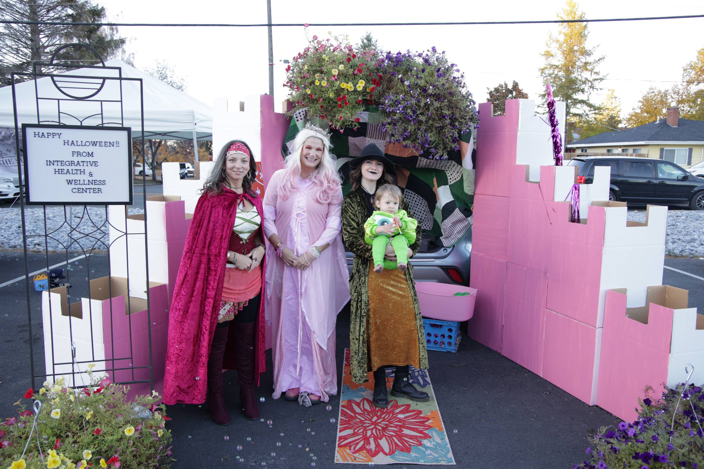 The IHWC team in front of Anne's Castle. All wearing their Halloween costumes.