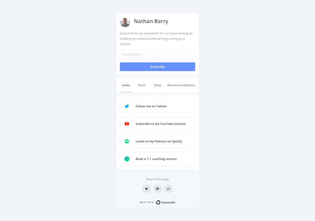 ConvertKit's Creator Profile mobile improvements