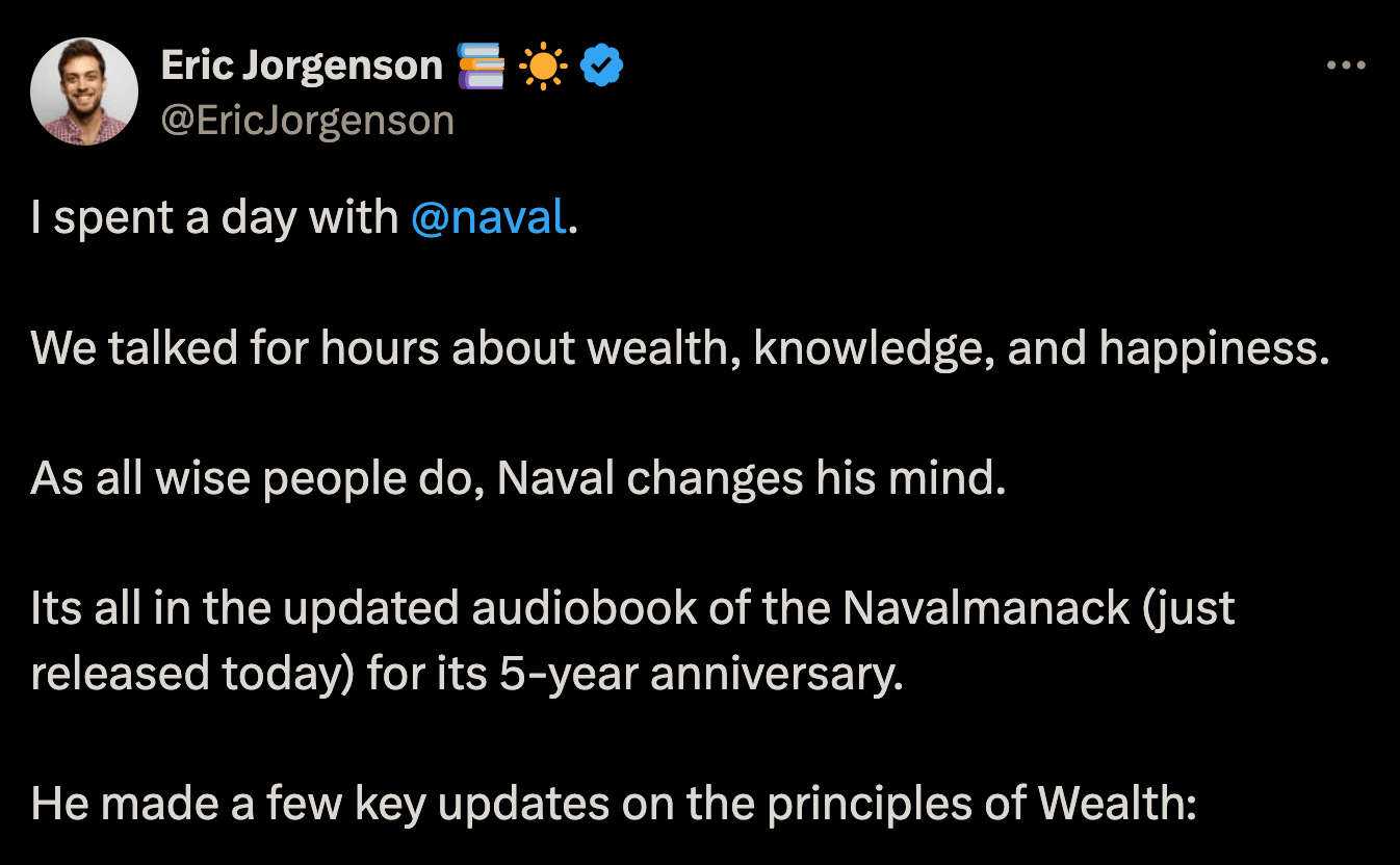 X post by @EricJorgenson