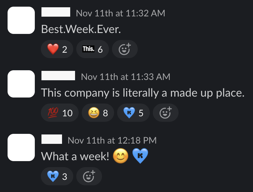 Kit team member reactions