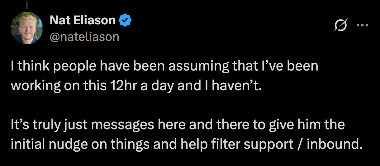 X post by @nateliason