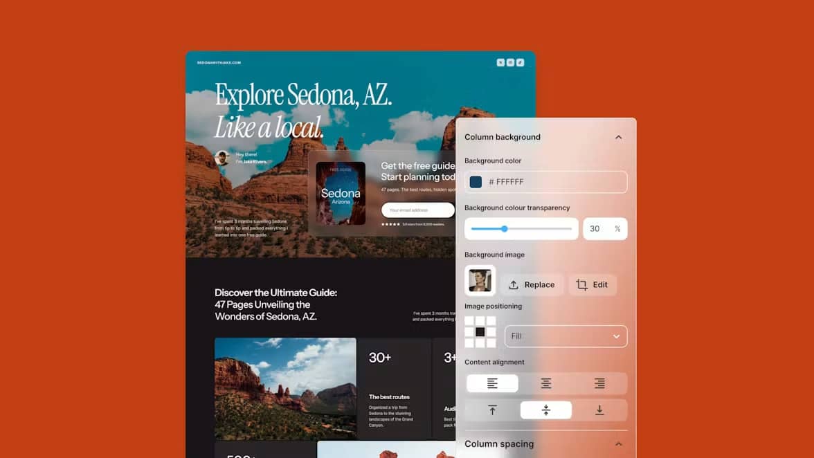 New landing page editor