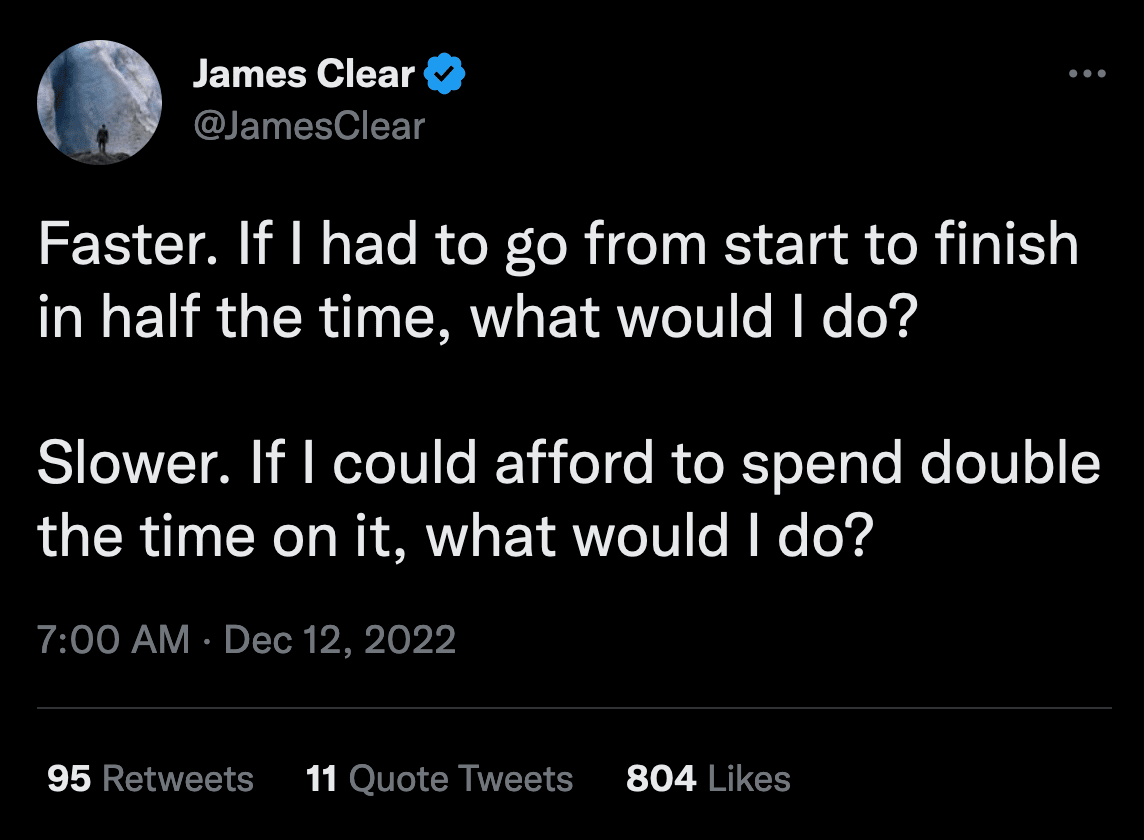 Tweet from @JamesClear