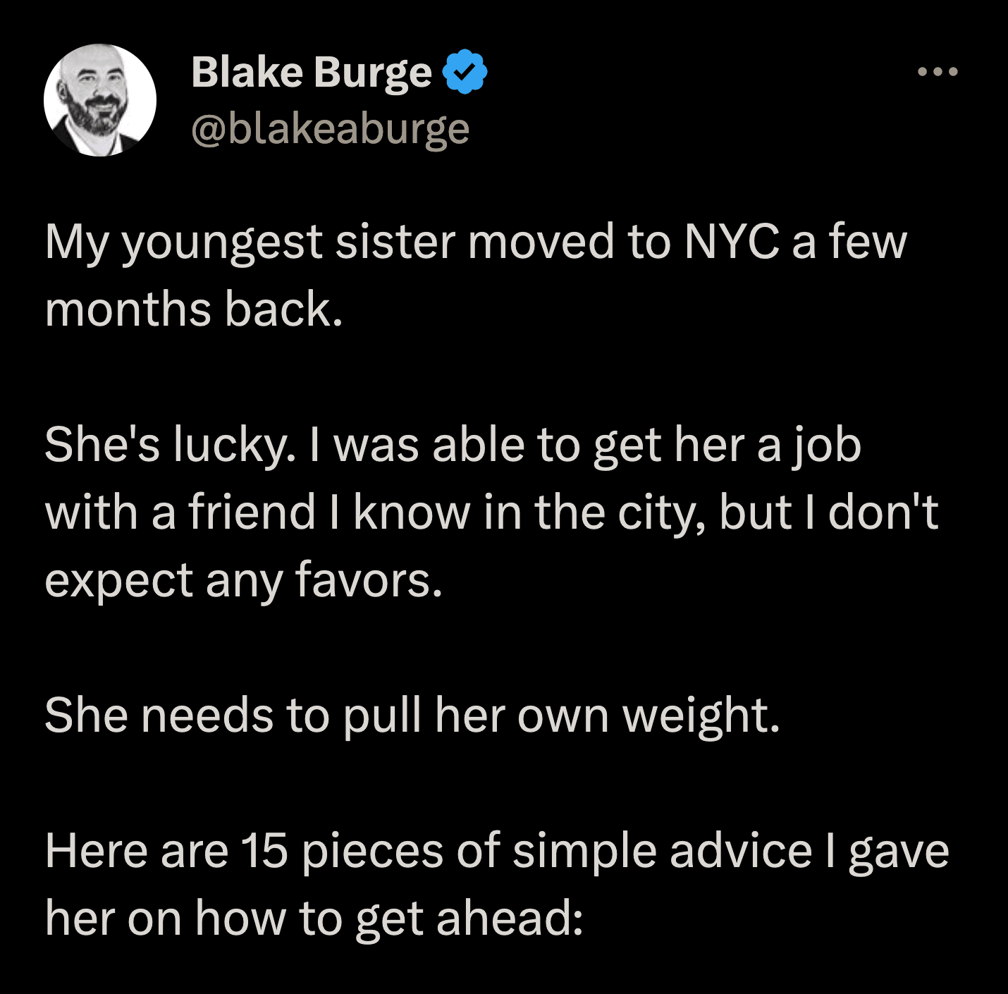 Tweet by @blakeaburge