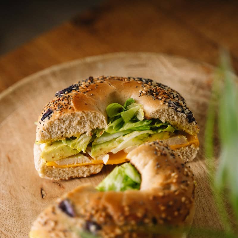 A close up of a sandwich on a plate