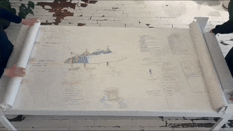 Animted gif of butcher paper being unrolled