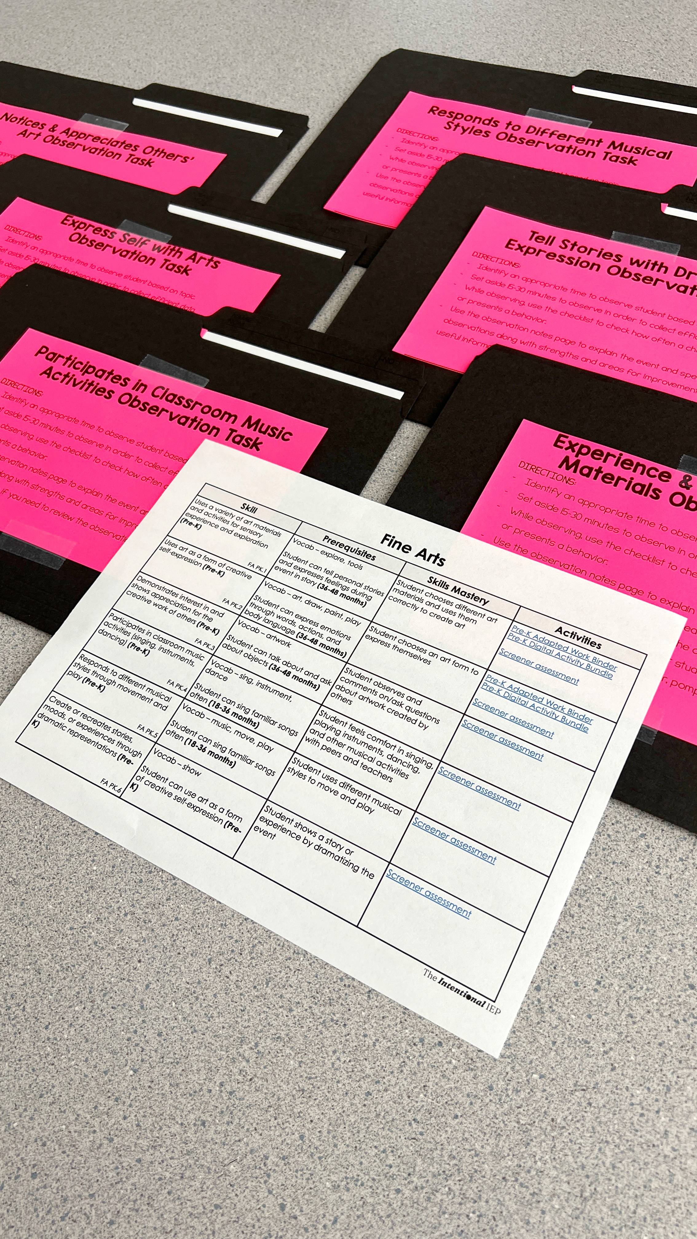 Fine Arts IEP Matrix™ + Screeners *FREE*