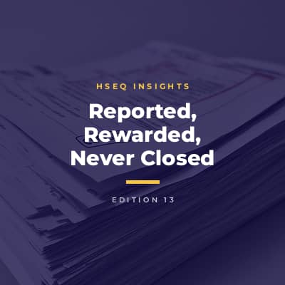 Reporting is rewarded. Closing is assumed. How near-miss reports get closed without changing anything, and the fix: a line, a name, a clock.