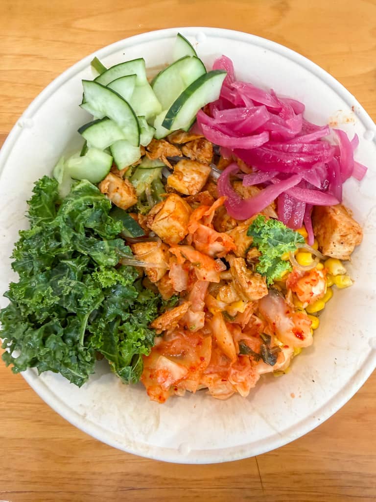 chicken bowl at BIBIBOP