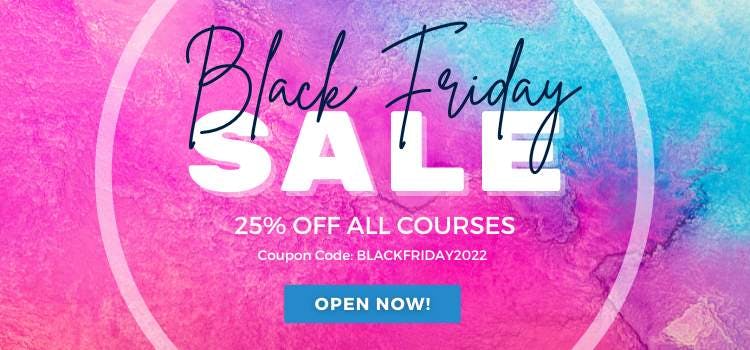 Black background with rainbow color explosion in the center, and Black Friday Sale text over the image. Coupon code: BLACKFRIDAY2021
