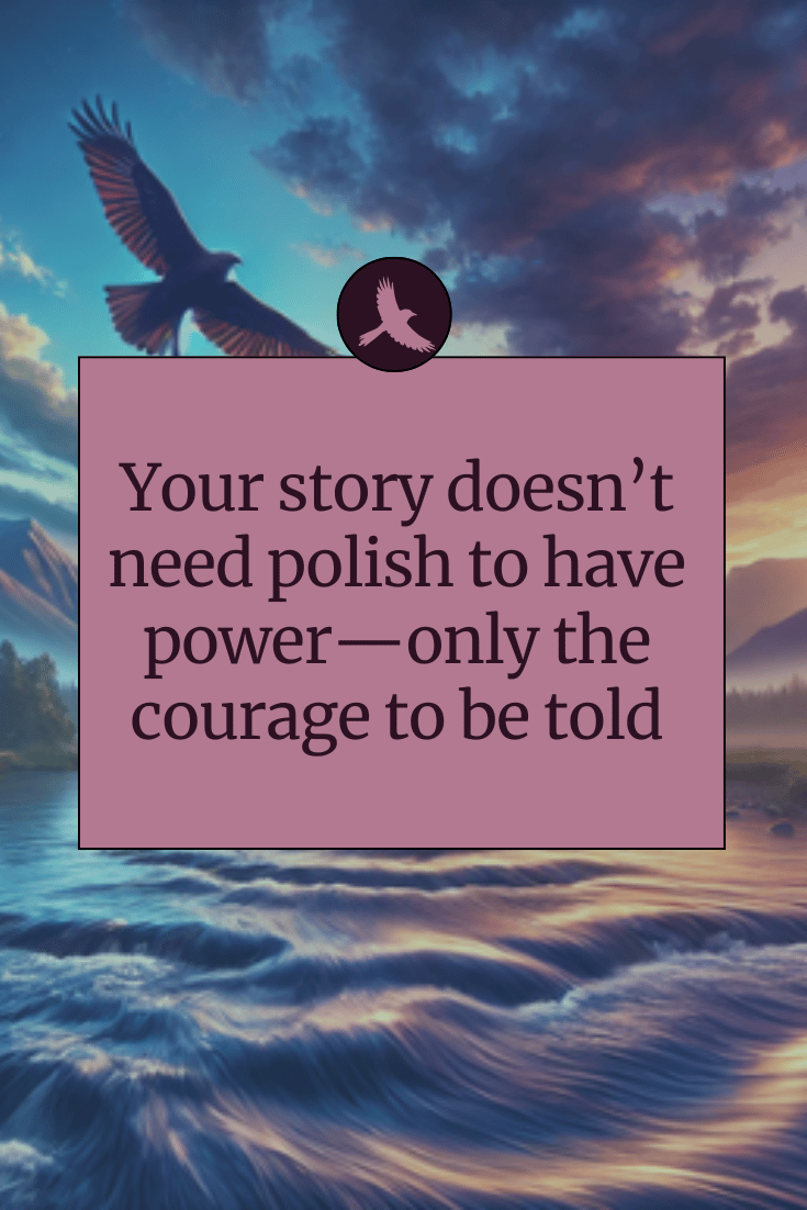 Inspirational quote from the Flying Upstream podcast about creativity, resilience, and self-expression—featured in our latest newsletter episode with Duane H. Parker and Jennie Milton.