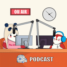 animated birds on podcast