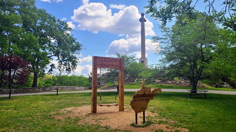Rumsey monument and swing