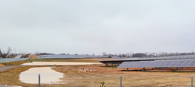 muddy water runoff from solar project site