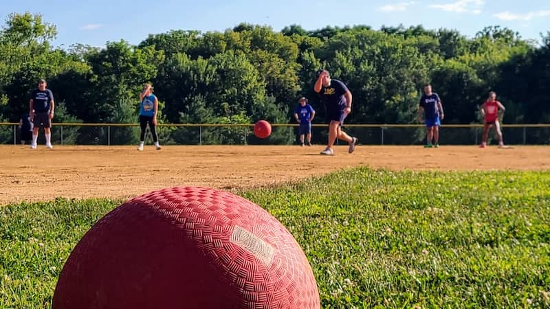 red ball on field