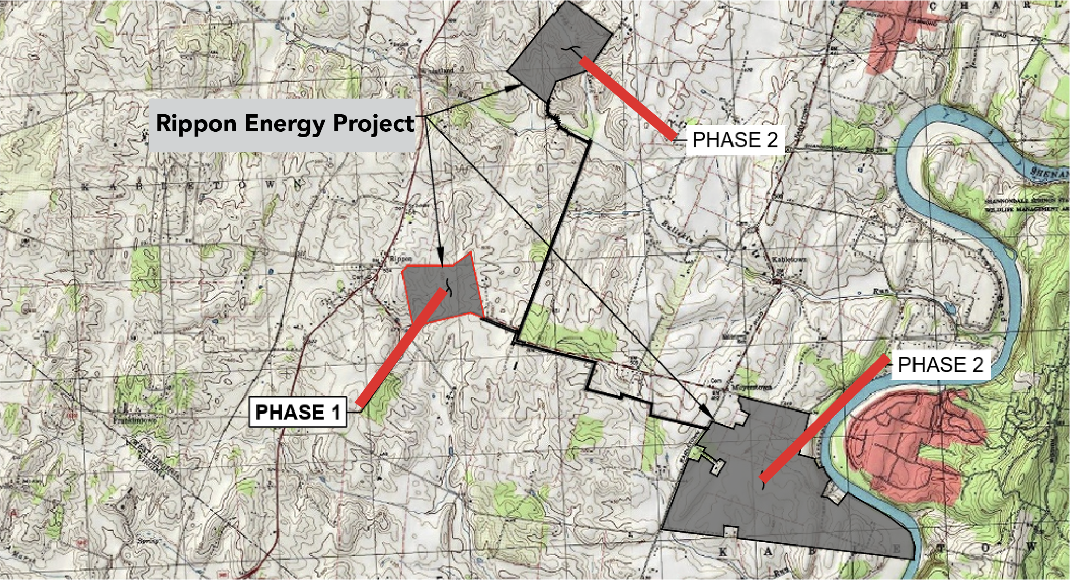 map of Rippon Solar project
