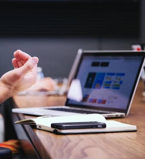 black smartphone near person