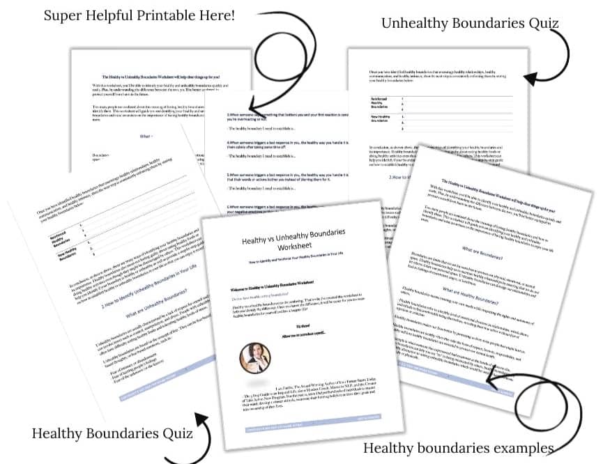 Healthy vs Unhealthy Boundaries Worksheet