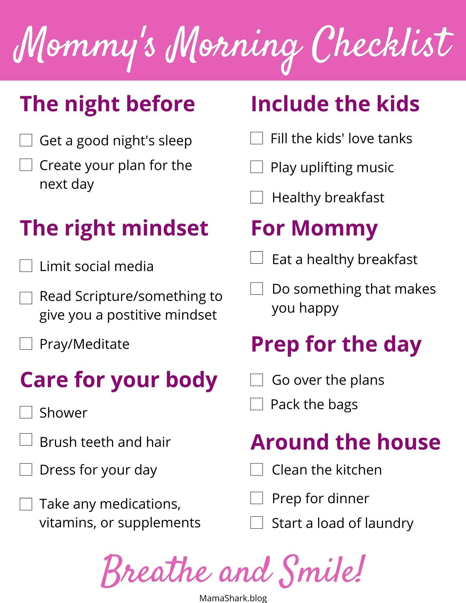 Make over your mornings with our Mom Morning Routine Checklist!