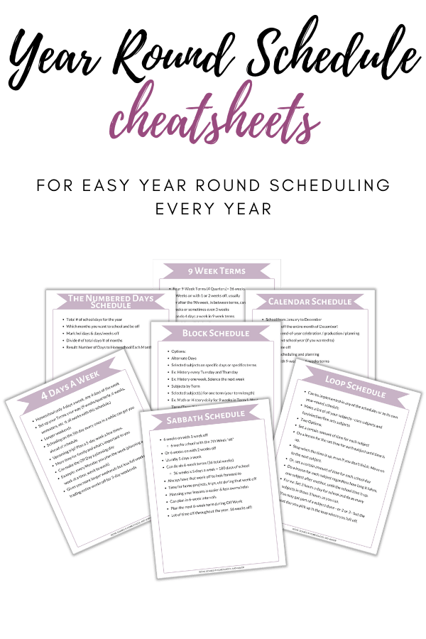 Year Round Cheat Sheets