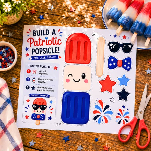 Free Independence Day craft for homeschoolers