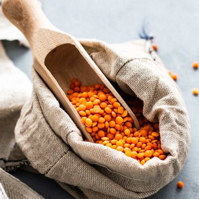 orange beans in sack