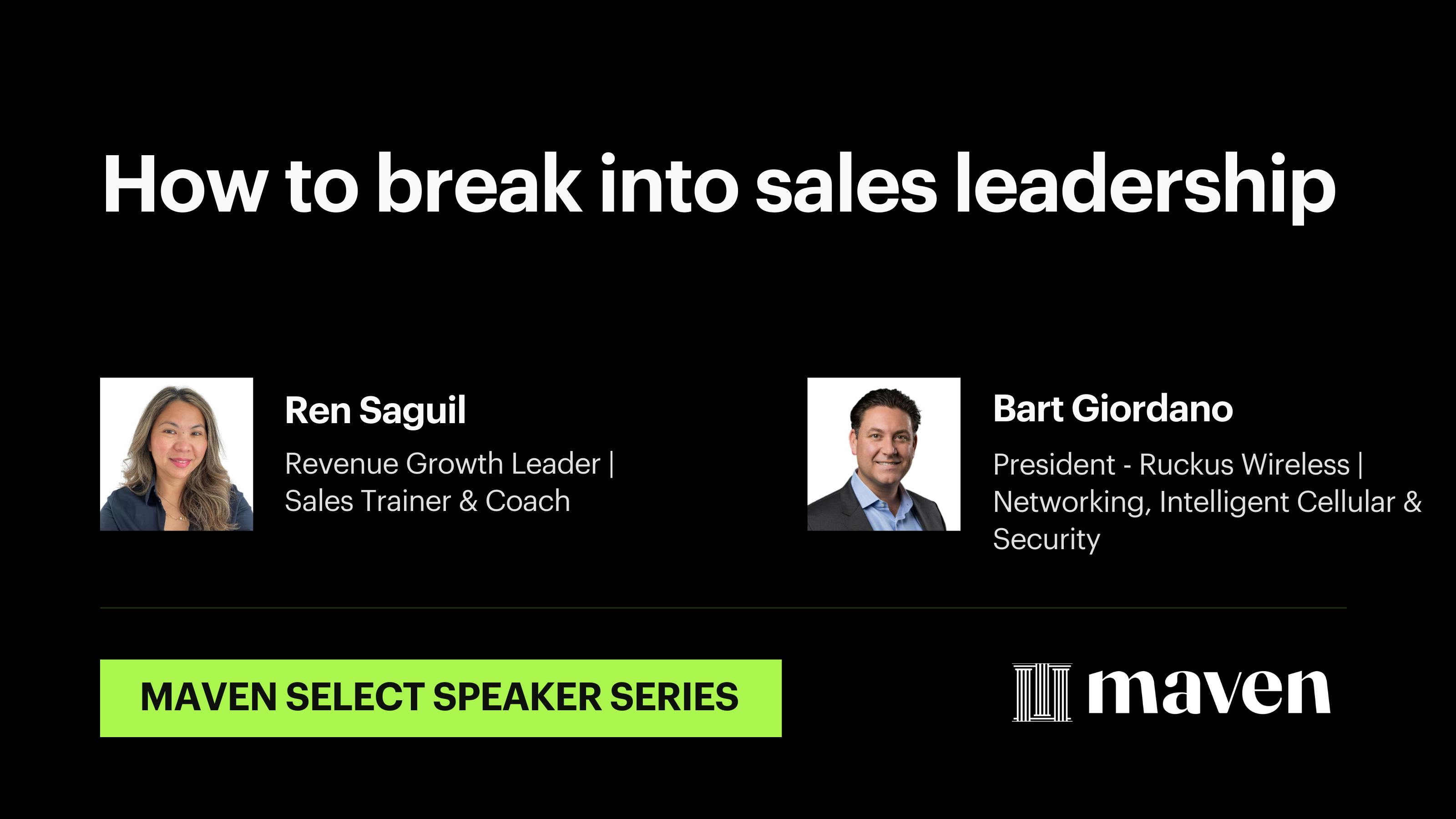 How to break into sales leadership