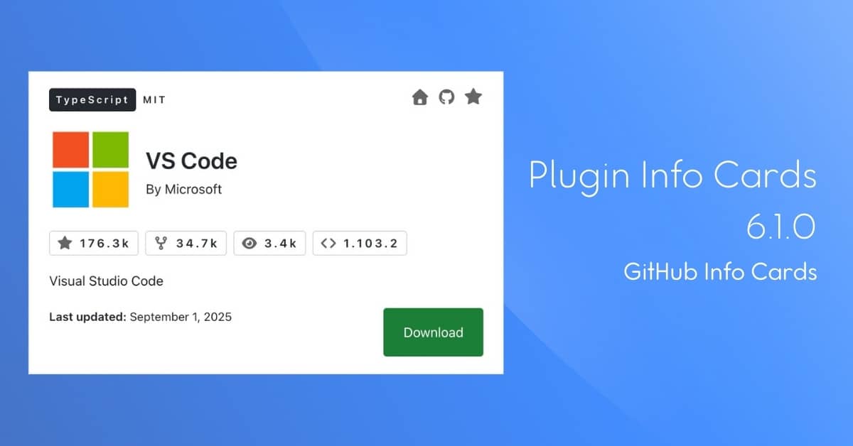 GitHub Info Cards in WordPress with Plugin Info Card