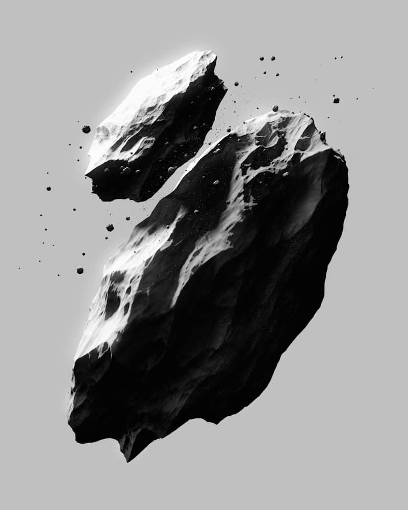 A black and white photo of a rock