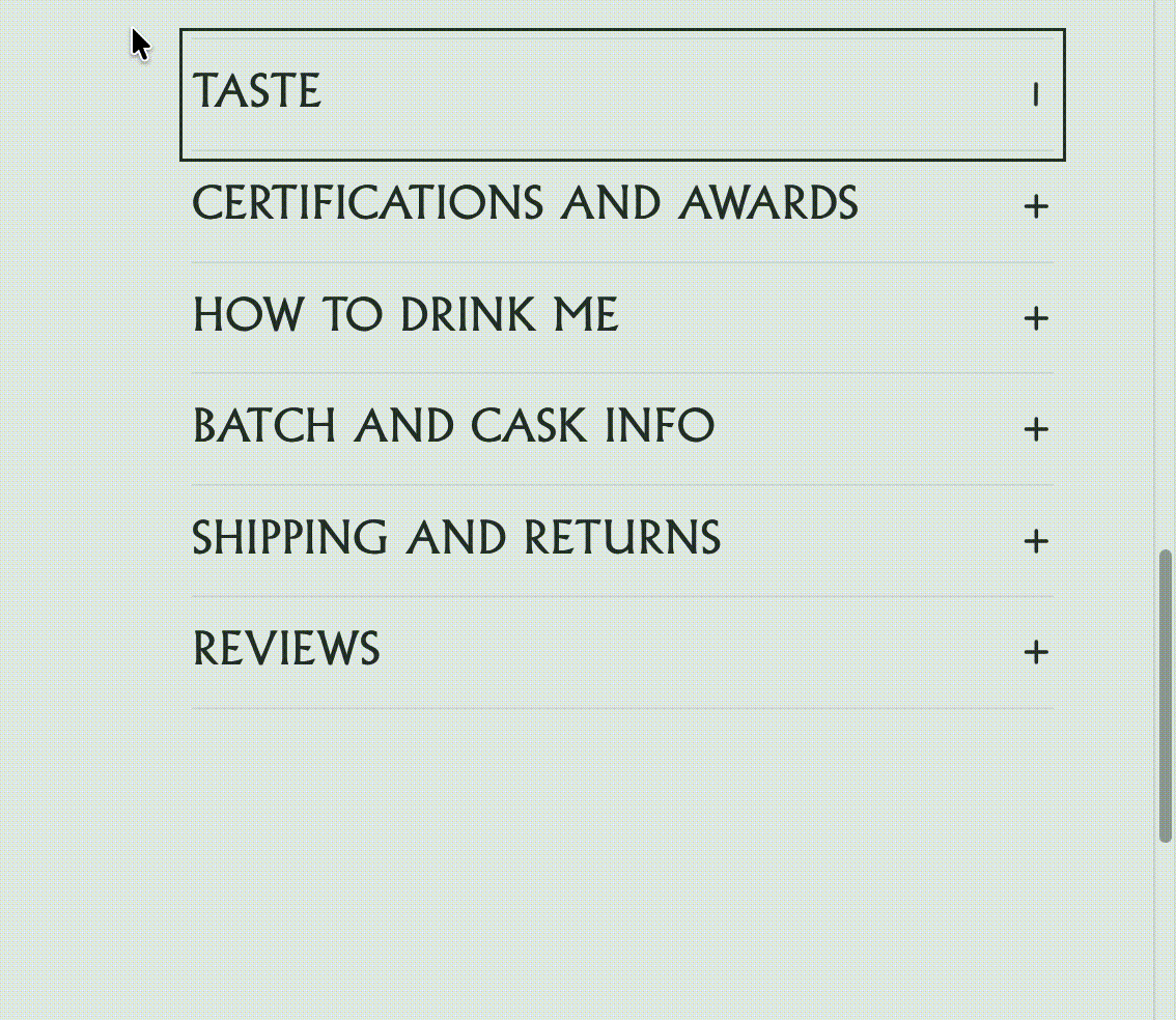 Gif showing a FAQ question toggling open and closed