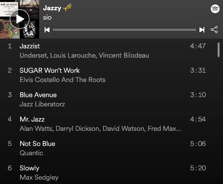 Jazzy playlist by sio.eth