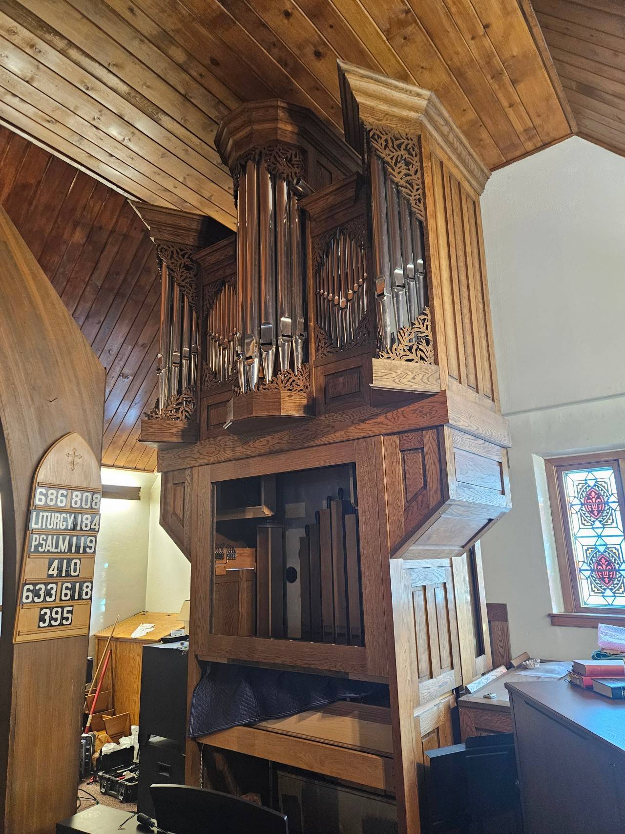 pipe organ under consgtruction.